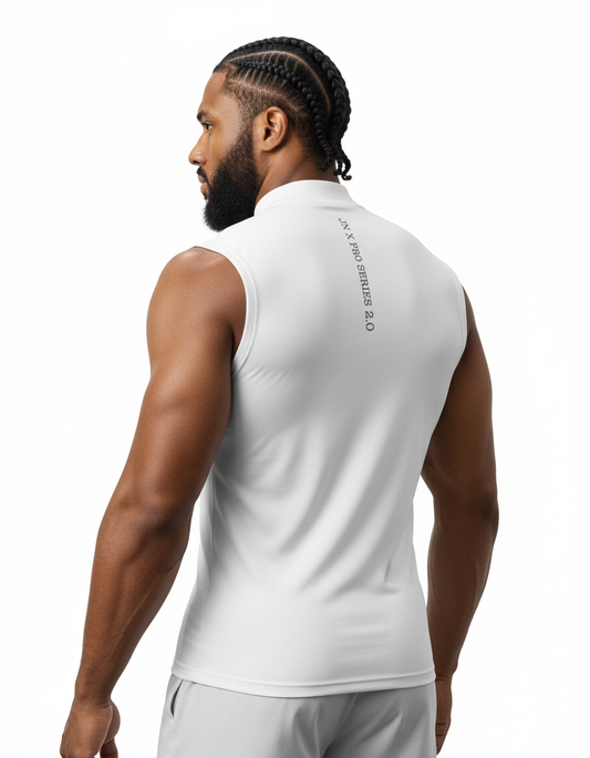White Sleeveless Compression Shirt Mockup