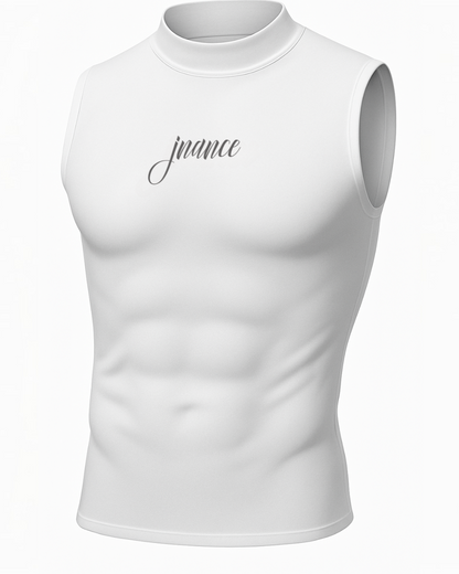 White Sleeveless Compression Shirt Mockup